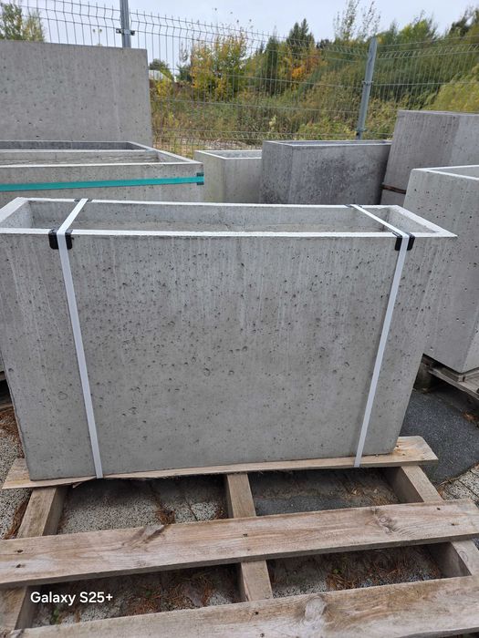Donica 100x30x65, beton architektoniczny, mrozoodporna, szara