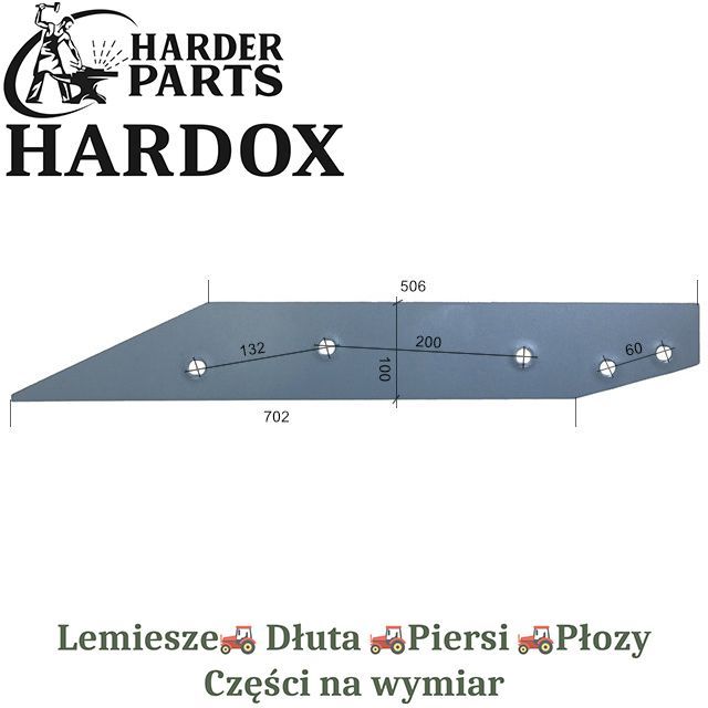 Płoza długa Rabewerk HARDOX 2737.1601 części pługa 2Xlepsze niż Borowe