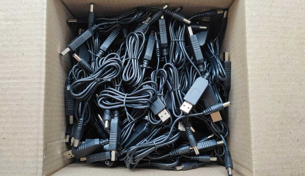 Кабель для роутера от повербанка с преобразователем на 9v и 12 V  ОПТ