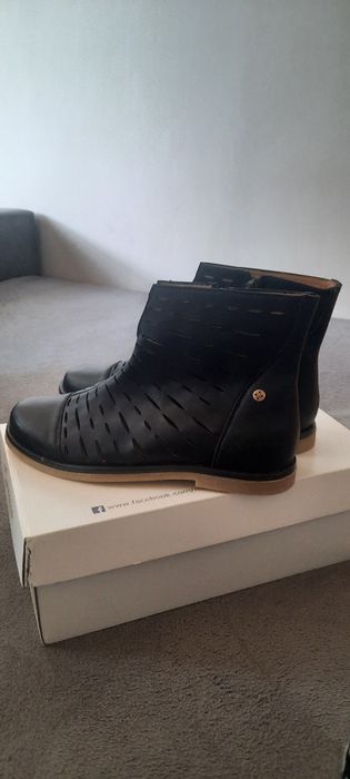 Buty botki skórzane damskie Maciejka