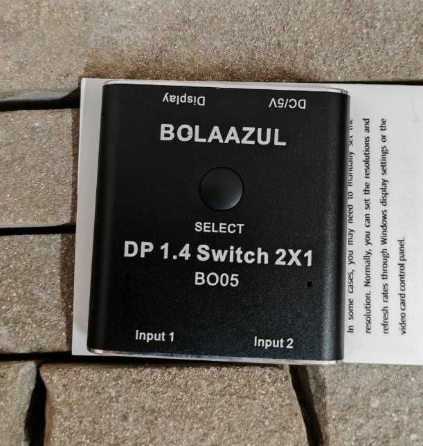 8K Перемикач для монітора DisplayPort DP 1.4 Switch 2x1 BolAAzul B005