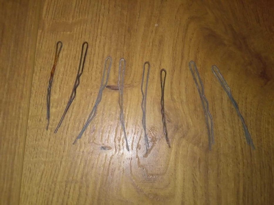 Spinacze do włosów spinki wsuwki szpilki pykali 8 szt PRL Vintage