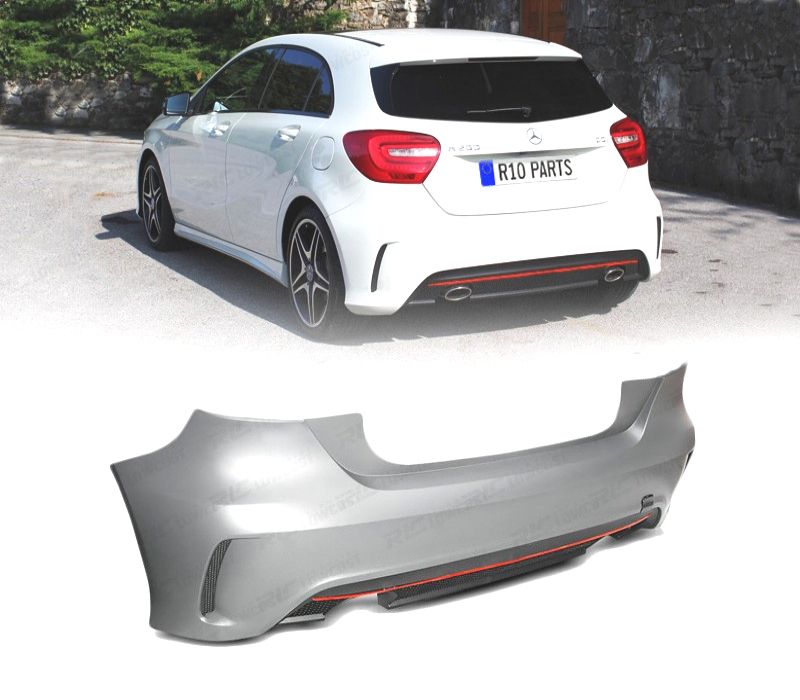PARA-CHOQUES TRASEIRO MERCEDES CLASSE A W176 12-15 LOOK AMG