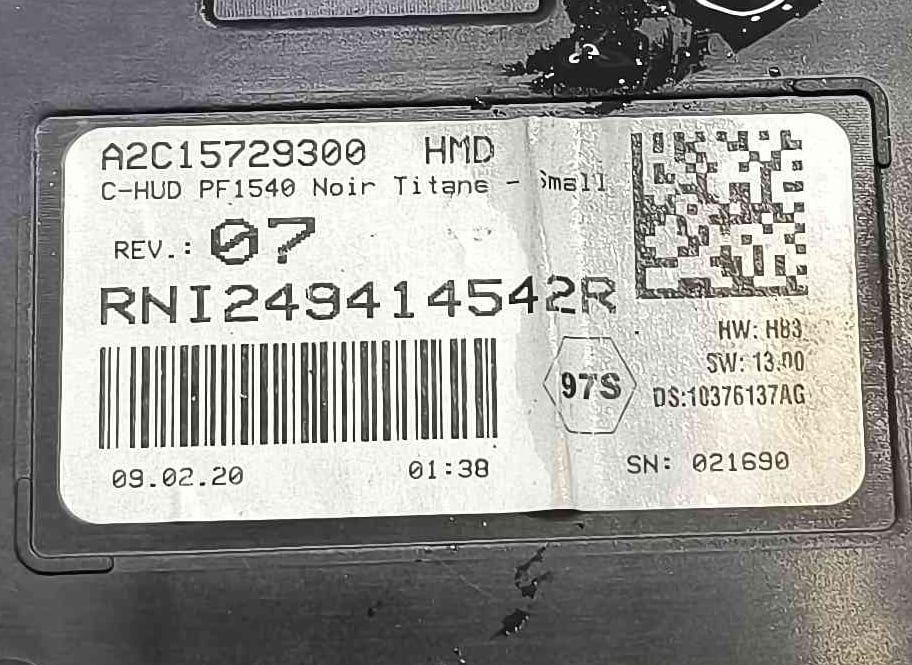 Display / Ecrã de Informações RNI249414542R - RENAULT MEGANE IV Hatchback