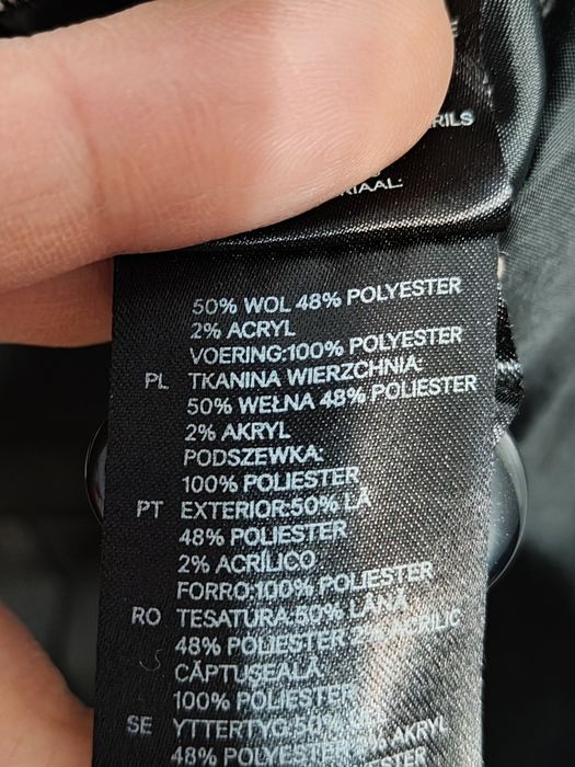 Marynarka tweedowa melanż wełna HM H&M rozmiar 46 S