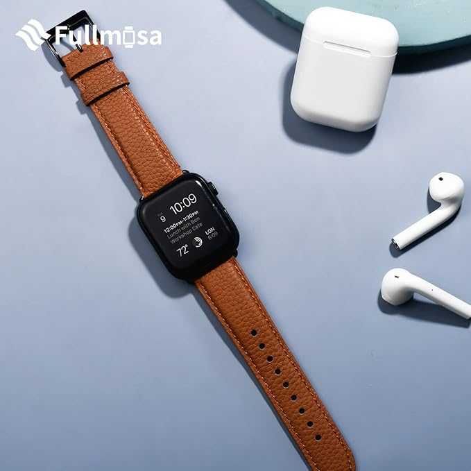 Fullmosa pasek skórzany Apple Watch SE 9/8/7/6/5/4/3 38/40/41 mm etui
