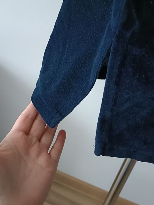 Bluza damska welurowa retro welur granatowa cotton Ulla Popken 44 46