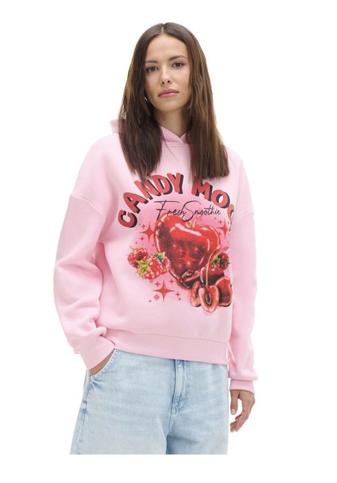 Cropp J.Nowa  Bluza Damska! Wiśnie! Różowa! Kaptur! LUŹNY Fason! Cropp! Roz. XS