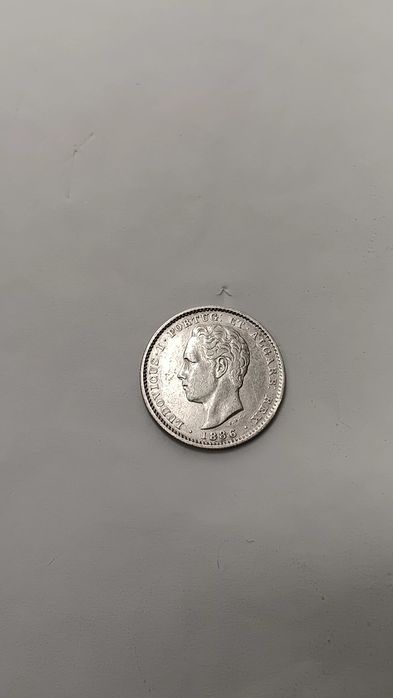 Moeda prata 916,6 de 200 réis D.Luís l. 1886