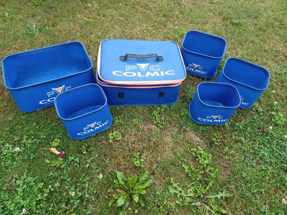 Pojemniki pvc colmic,torba na mokra siatkie shimano i bat 7m