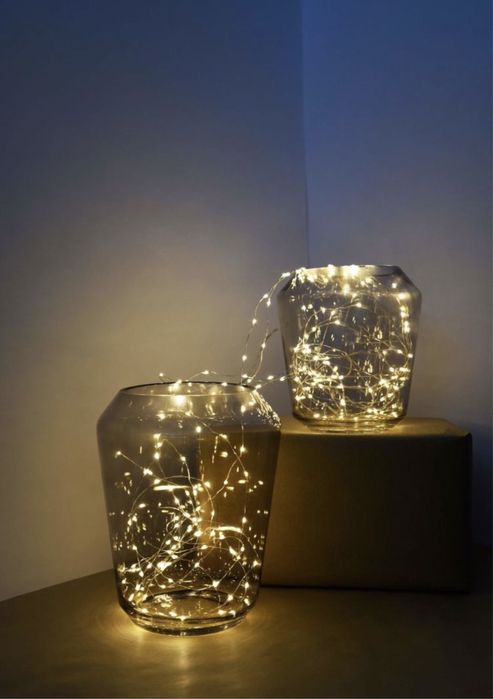 Гірлянда роса на батарейках 2, 3, 10 метрів тепле, холодне світло