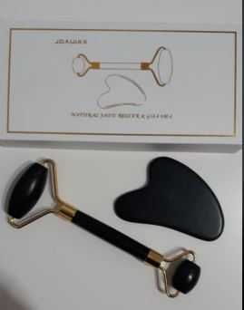 Roller do twarzy+kamień GUA SHA z jadeitu W PUDEŁKU PREZENTOWYM