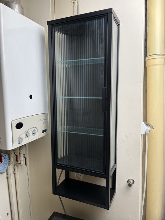 Szafka IKEA Mossjön - Loftowa Witryna, Przeszklona, Antracyt. Gdańsk