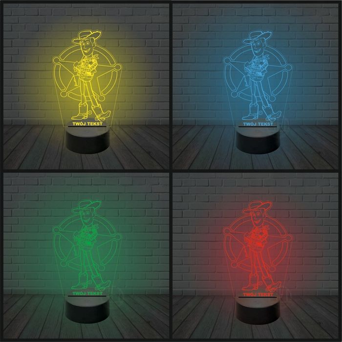 Lampka nocna prezent 3D LED imię TOY STORY chudy