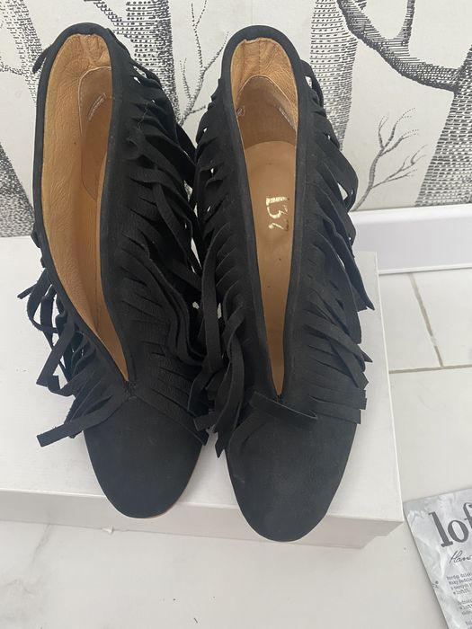 Botki z frędzlami Loft37 nowe 100% skóra