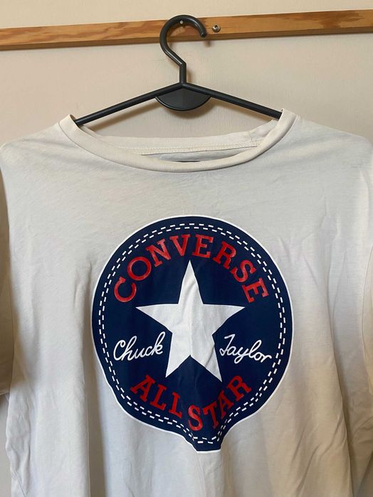 Męski T - Shirt - biały - CONVERSE - OKAZJA