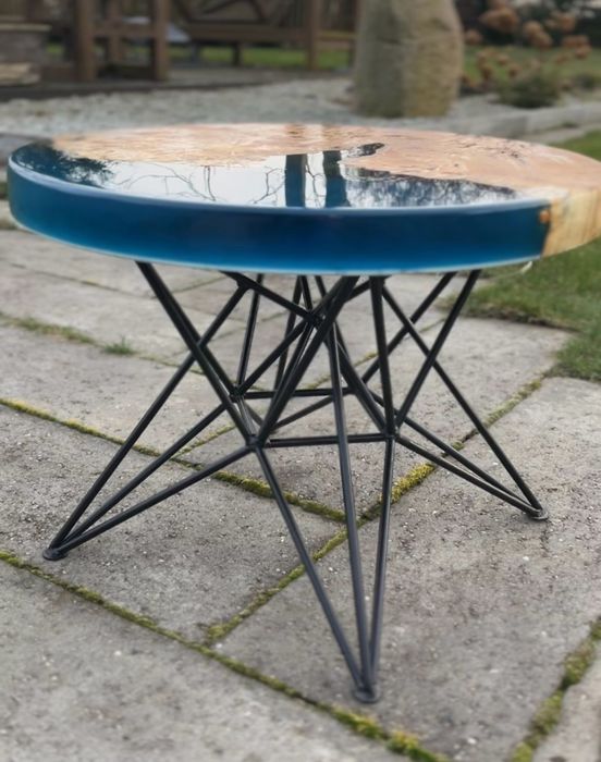 Stolik kawowy żywica loft ława  czeczota