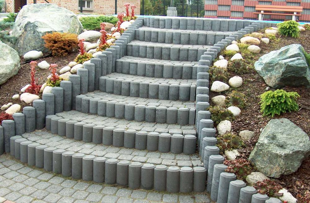 Palisada betonowa szara wysokość 40 cm fi 11