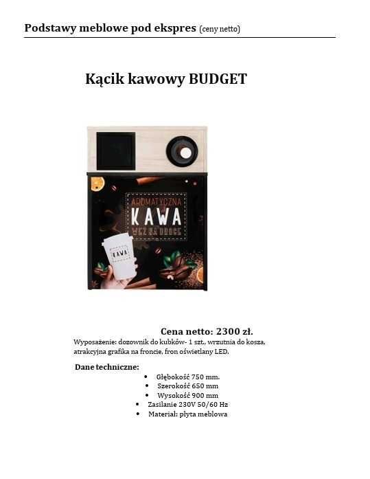 Szafka Pod Ekspres / Kącik Kawowy BUDGET z Podświetleniem LED – Jak Nowy!