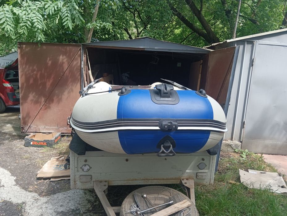 Лодка, мотор, прицеп