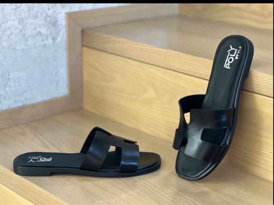Шкіряні шлепки Hermes, 4 кольори ,36-41
