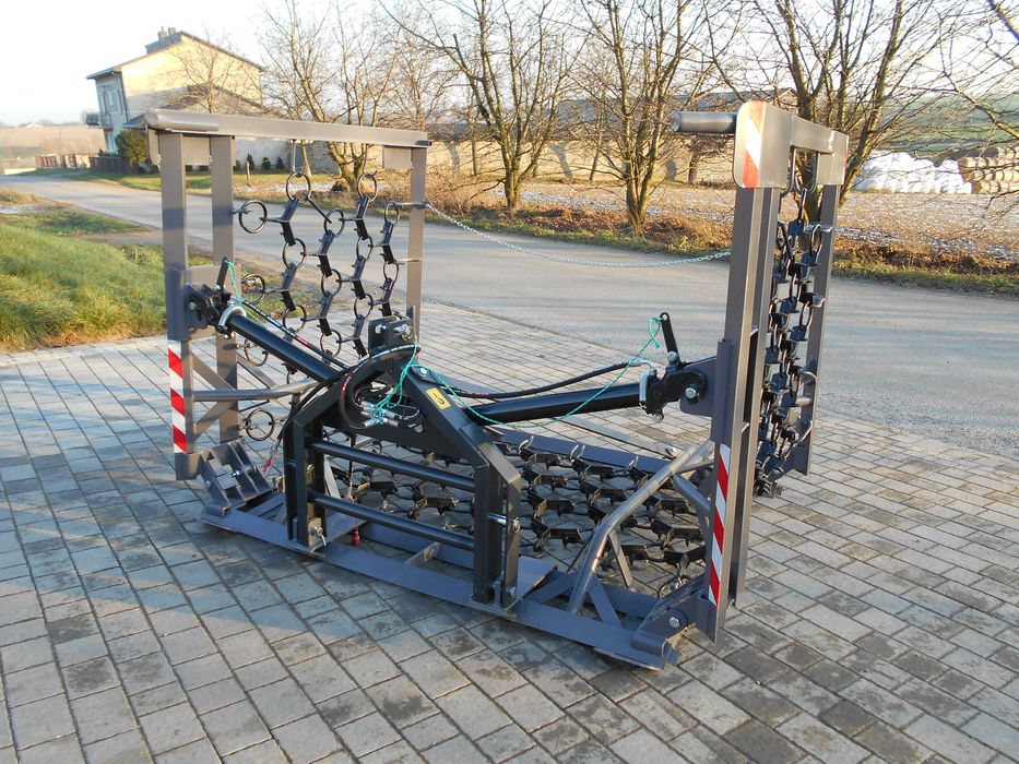 Włóka polowo-łąkowa brona/agregat 2-siłowniki - ślizgi METAL-TECHNIK