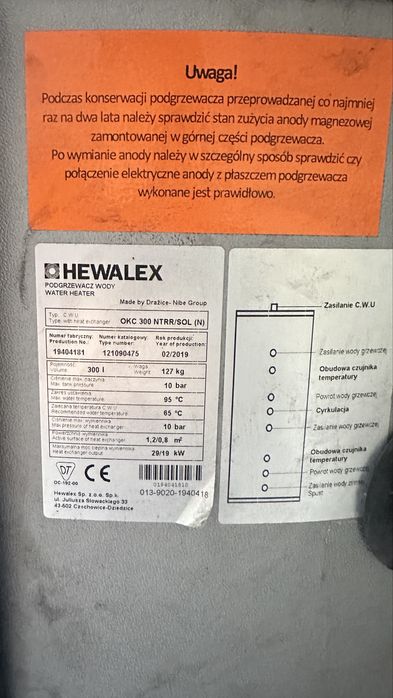 Hewalex Bufor 300l ,kolektory  solarne , centrala sterownicza -kompletny zestaw