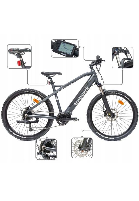 Rower Elektryczny Męski Damski Górski 27,5" 250W MTB SHIMANO 14AH