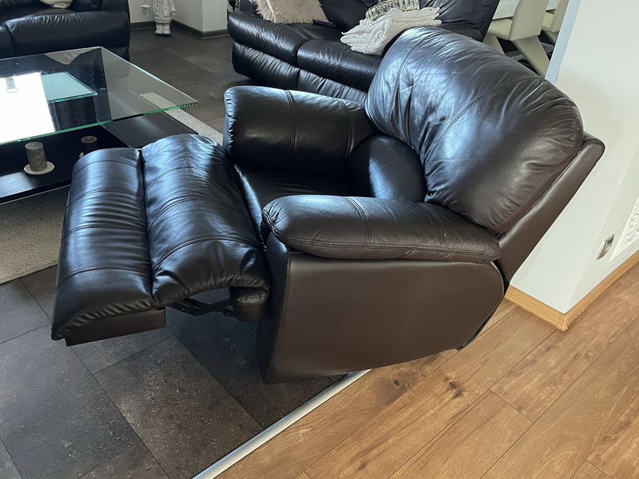 Komplet wypoczynkowy meble zestaw skora naturalna