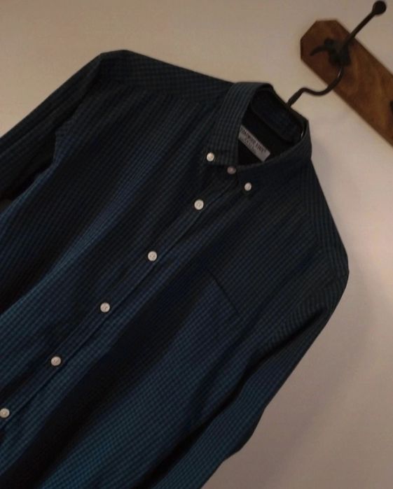 Granatowa męska koszula krata s