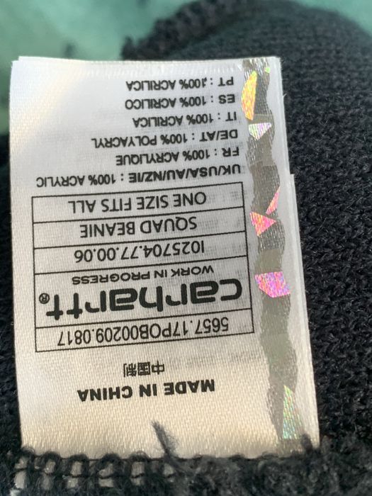 Carhartt czapka zimowa beanie granatowa 100% akryl One Size
