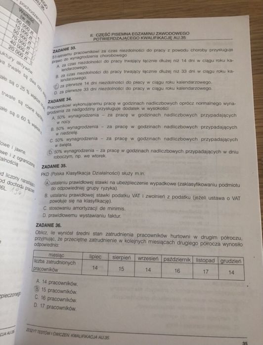 Zeszyt testów i ćwiczeń przygotowujący do kwalifikacji AU.35