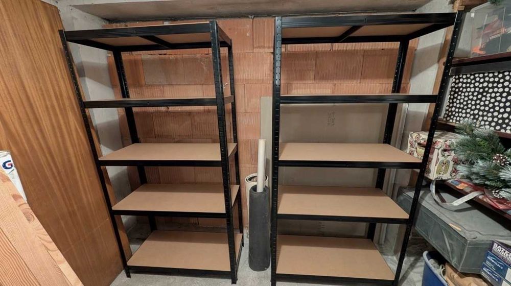 3x Regał Metalowy Czarny Magazynowy Garażowy Sklepowy 180x90x40cm 875kg Do Piwnicy