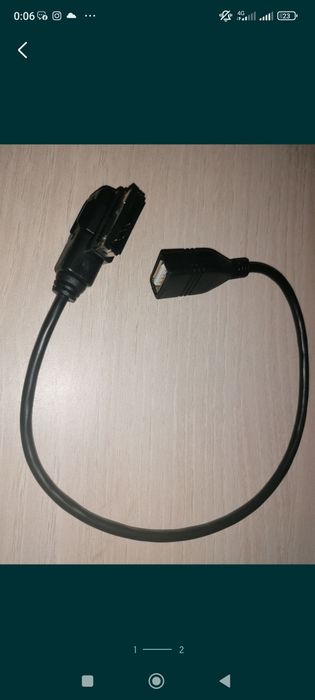 Cabo Adaptador AUX Música Áudio MDI MMI AMI p/ USB Fêmea p/ AUDI / VW