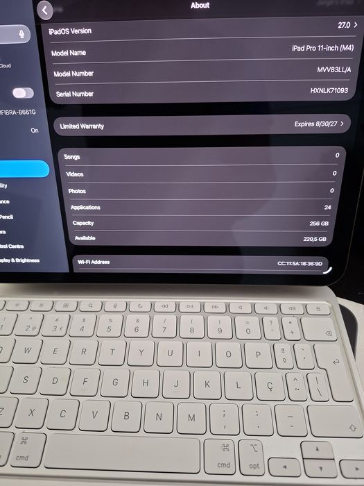 iPad M4 Pro 11" 256 com magic keyboard 5 anos garantia