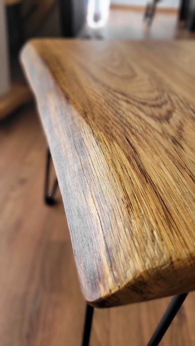 Unikatowy stolik kawowy z litego dębu. Ława handmade, loft.