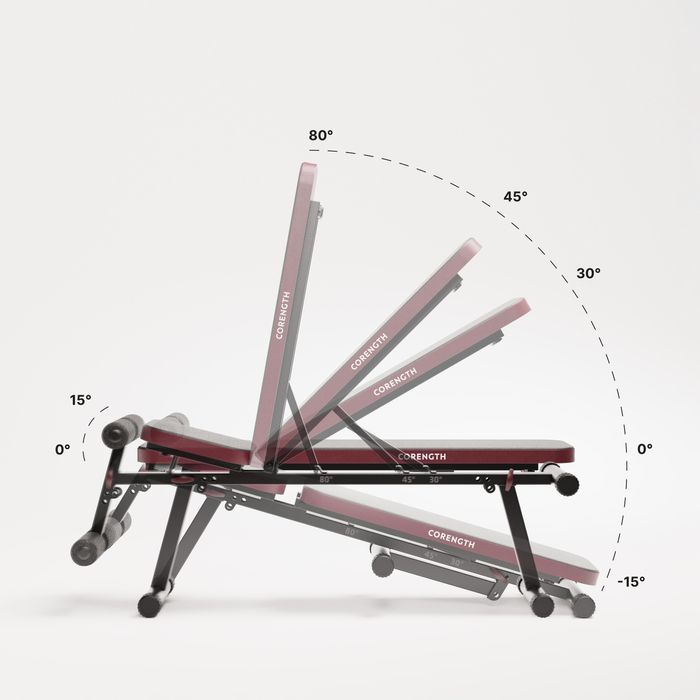 Foldable, Adjustable, Abdominal Exercise Bench - Bench 500 Fold442461156593510402