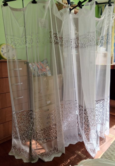 firanka biała  294/164 cm