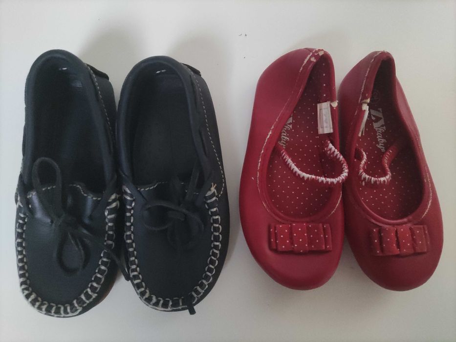 Sapato mocassim e saberina 21 e 22