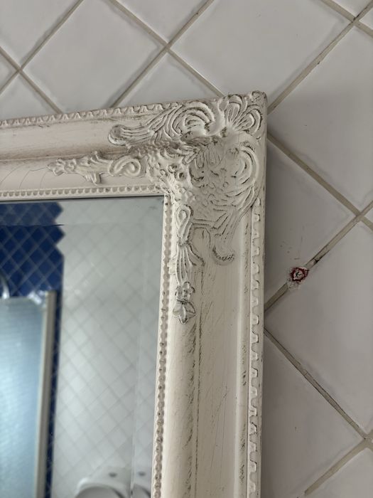 Espelho braco em madeira