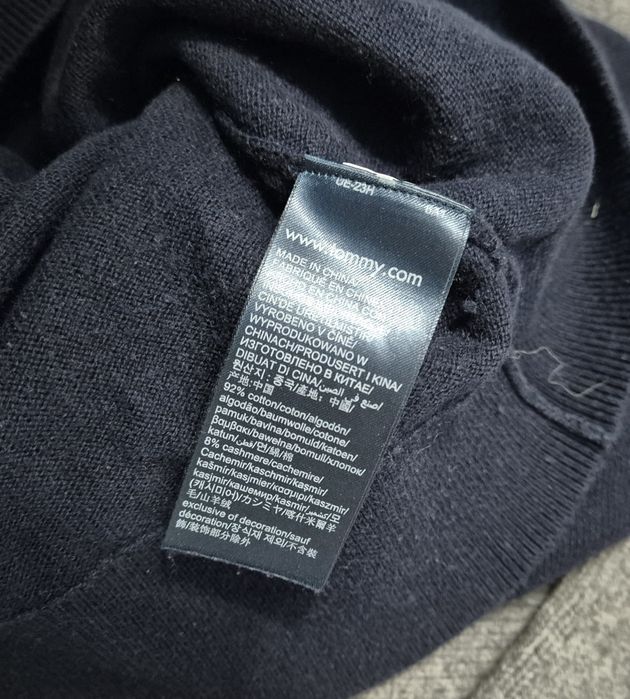 TOMMY HILFIGER roz. XL extralekki sweter premium Bawełna + kaszmir