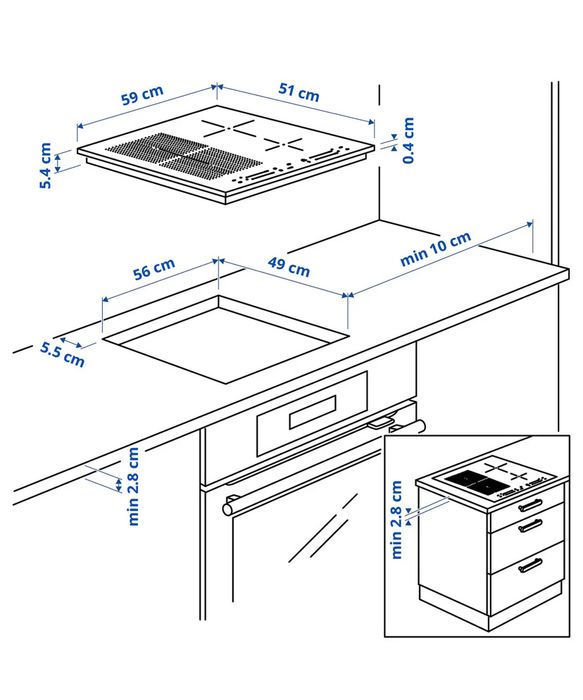 SMAKLIG Płyta indukcyjna, IKEA 500 czarny, 59 cm