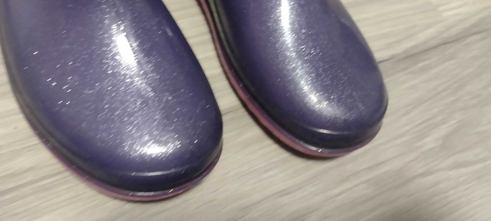 Kalosze dziewczęce brokatowe ze ściągaczem 30