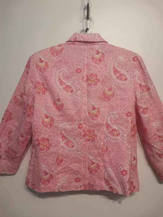 Marynarka damska Kombiworld rozm 40, guziki, wzór, odcienie różu