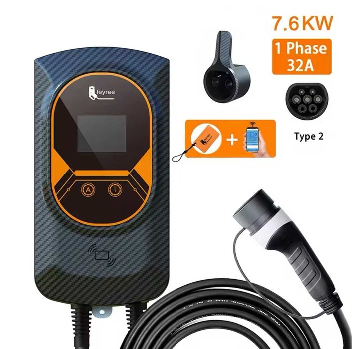 Carregador Wallbox 7,6 kw - 32A - Monofasica -C/APP -Eletrico Hibridos
