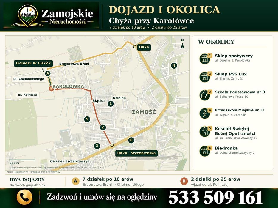 SPRZEDAM DZIAŁKI KAROLÓWKA - 10 arów i 25 arów ( Chełmońskiego i Rolnicza ) - Widok 2