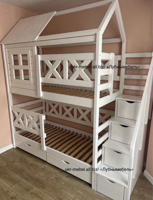 Кровать двухъярусная 'Оскар",ліжко двоповерхове дерев'яне