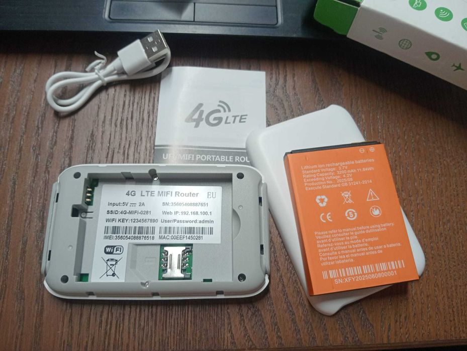 Hotspot Wi-Fi Móvel 4G/5G LTE – Bateria 3200mAh – Novo / Desbloqueado