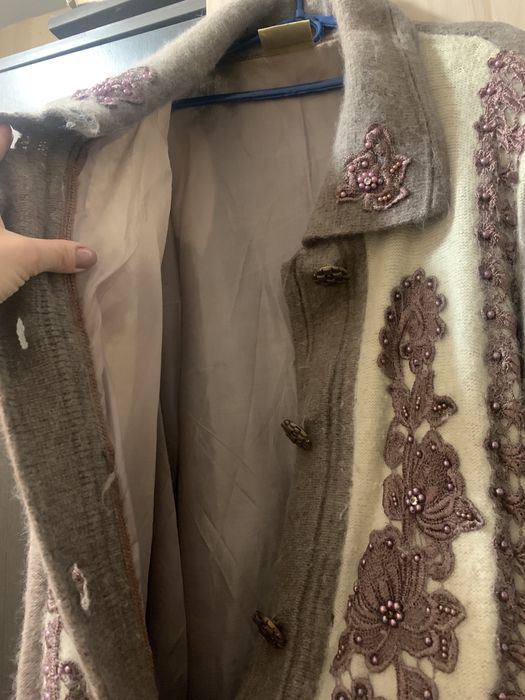 Пальто женское зимнее, кардиган ангора 50 р.