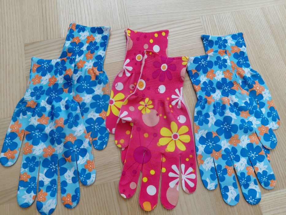 Rękawiczki ogrodowe materiałowe 3szt rozmiar S/M
